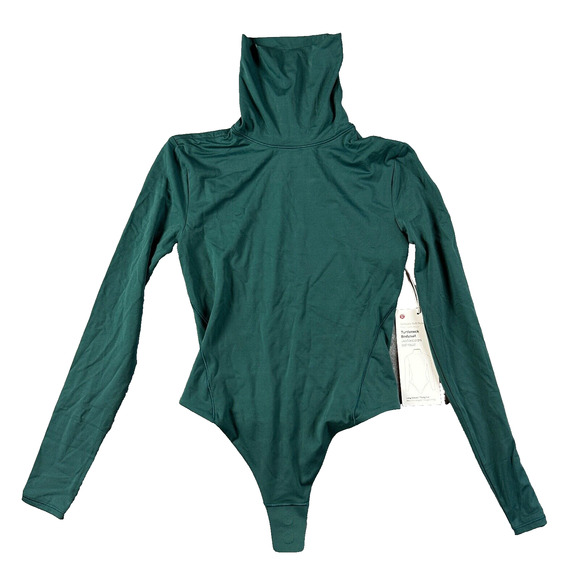 Lululemon Ultra Soft Nulu Turtleneck Bodysuit SMTL Storm Teal Green Size Large - Picture 1 of 10